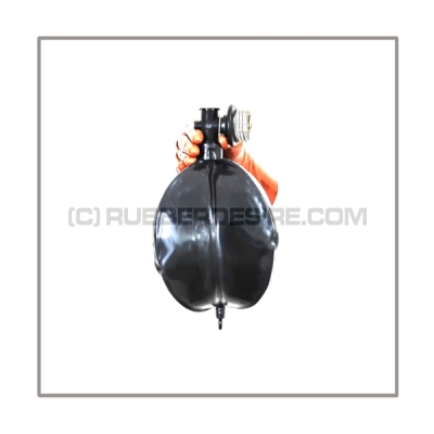 Rebreathing bag RB-W5 with angled gasmaskthread-port, breathingreduction-adaptor and 5 litre volume